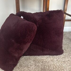 Plush Burgundy Throw Pillows